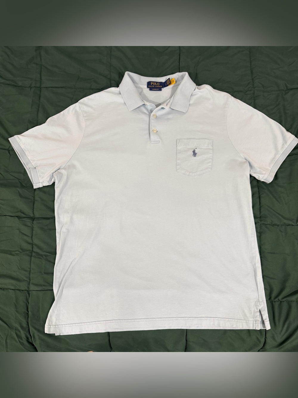 Polo Ralph Lauren Men’s Large Light Blue Classic Fit Pocket Polo Shirt